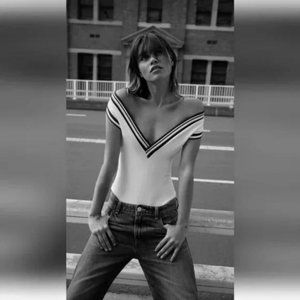 ZARA RIBBED ELASTIC BODYSUIT